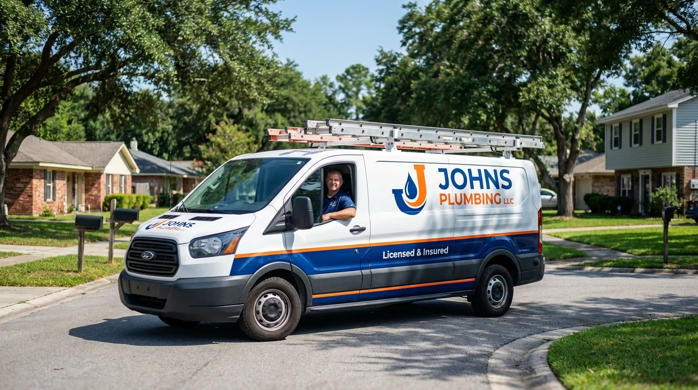 Johns Plumbing LLC service van in Monroe, UT